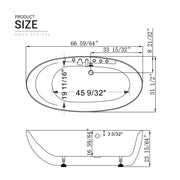 Empava - 67" Acrylic Freestanding Whirlpool Bathtub with Center Drain - EMPV-67AIS13 - IMG11