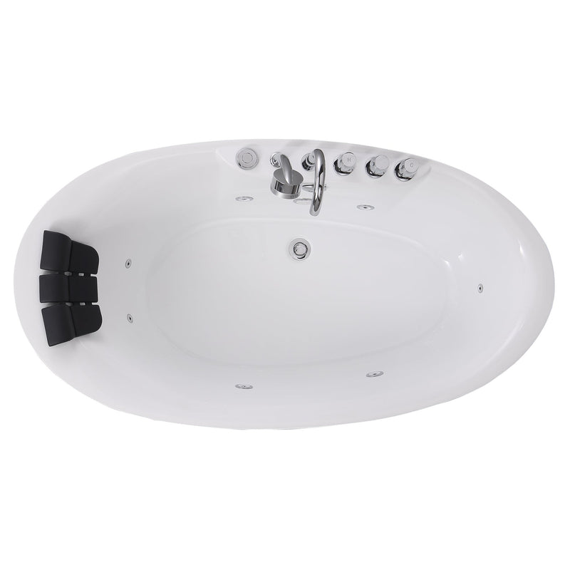 Empava - 67" Acrylic Freestanding Whirlpool Bathtub with Center Drain - EMPV-67AIS13 - IMG10