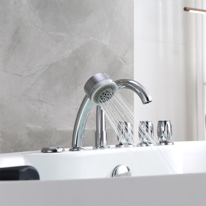Empava - 67" Acrylic Freestanding Whirlpool Bathtub with Center Drain - EMPV-67AIS13 - IMG8