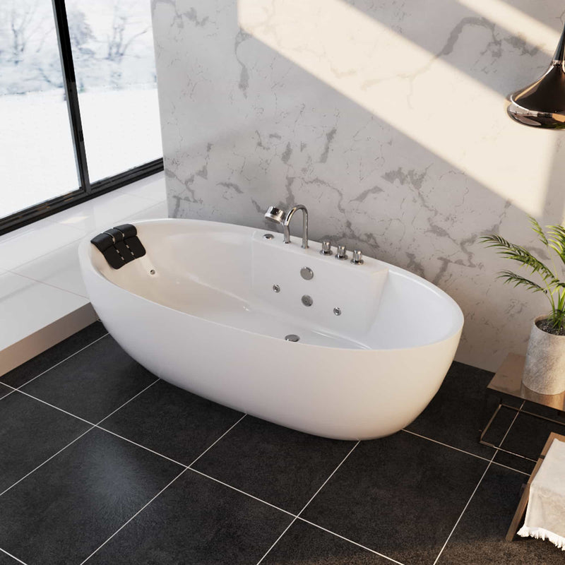 Empava - 67" Acrylic Freestanding Whirlpool Bathtub with Center Drain - EMPV-67AIS13 - IMG3