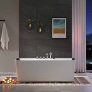 Empava - 67" Freestanding Rectangle Whirlpool Bathtub with Center Drain - EMPV-67AIS16 - IMG6