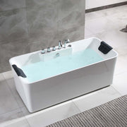 Empava - 67" Freestanding Rectangle Whirlpool Bathtub with Center Drain - EMPV-67AIS16 - IMG5