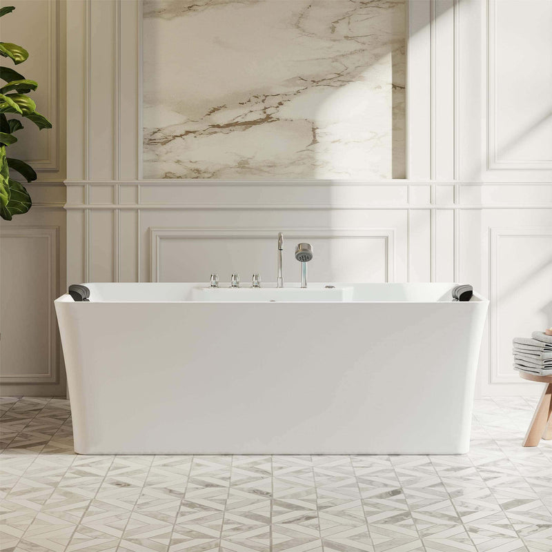 Empava - 67" Freestanding Rectangle Whirlpool Bathtub with Center Drain - EMPV-67AIS16 - IMG4