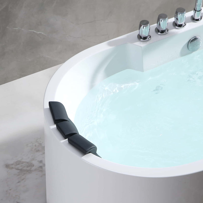 Empava - 67" Oval Freestanding Whirlpool Bathtub with Center Drain - EMPV-67AIS17 - IMG6
