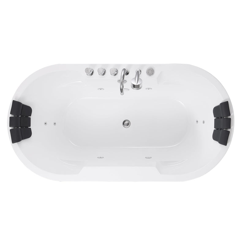 Empava - 67" Oval Freestanding Whirlpool Bathtub with Center Drain - EMPV-67AIS17 - IMG10