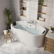 Empava - 67" Oval Freestanding Whirlpool Bathtub with Center Drain - EMPV-67AIS17 - IMG2