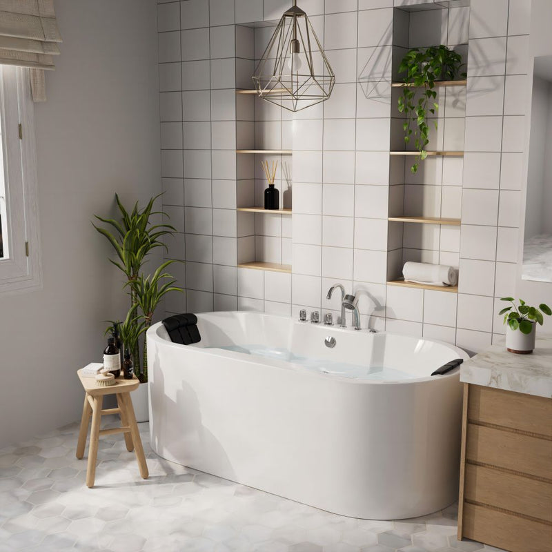 Empava - 67" Oval Freestanding Whirlpool Bathtub with Center Drain - EMPV-67AIS17 - IMG3