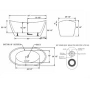 Empava - 67" Freestanding Soaking LED Tub with Center Drain - EMPV-67FT1518LED - IMG15
