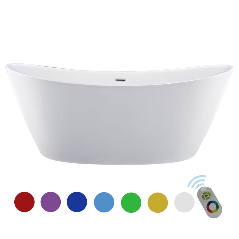 Empava - 67" Freestanding Soaking LED Tub with Center Drain - EMPV-67FT1518LED - IMG5