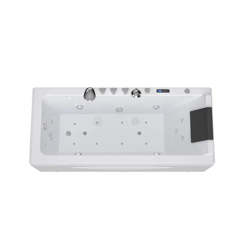 Empava - 67" Alcove Combination Massage Inline Heater LED Tub with Left Drain - EMPV-67JT351LED - IMG13