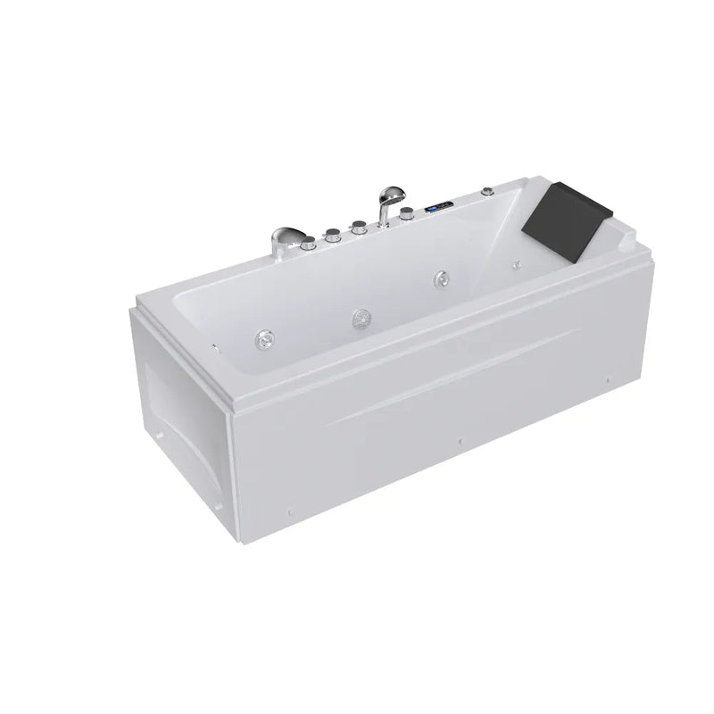 Empava - 67" Alcove Combination Massage Inline Heater LED Tub with Left Drain - EMPV-67JT351LED - IMG12