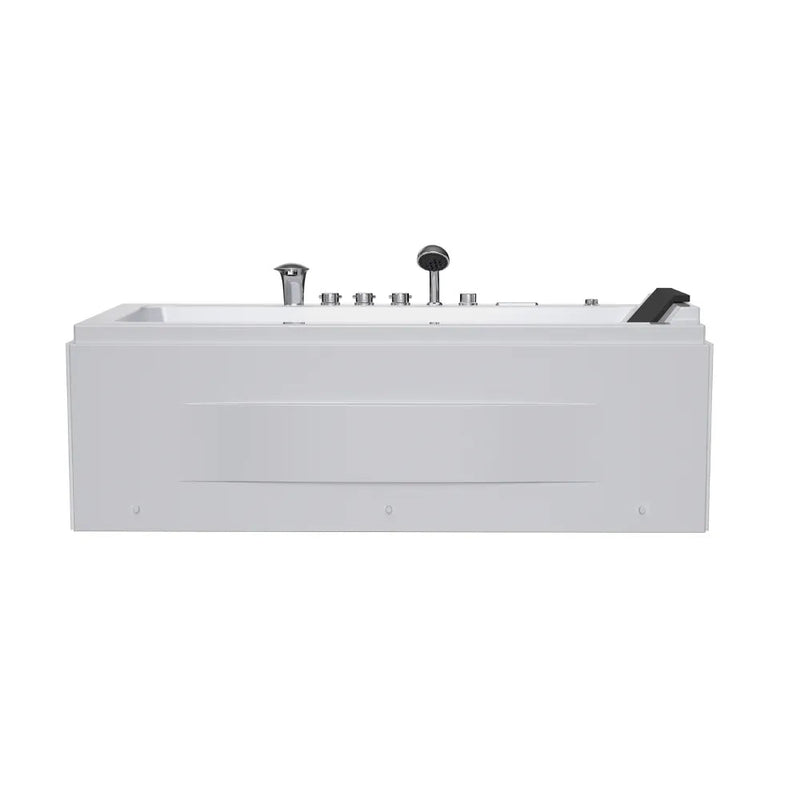 Empava - 67" Alcove Combination Massage Inline Heater LED Tub with Left Drain - EMPV-67JT351LED - IMG11