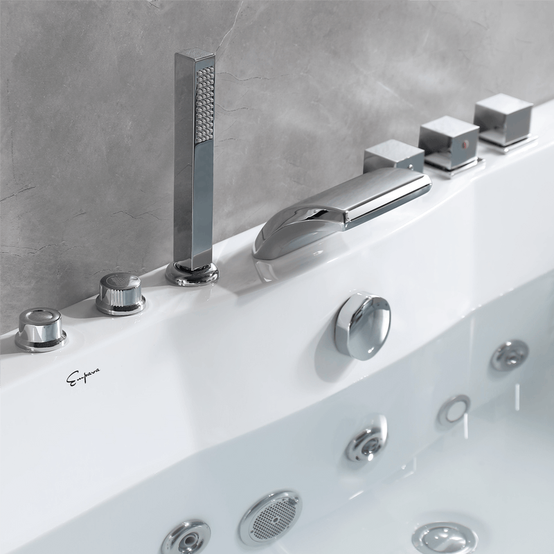 Empava - 67" Alcove LED Whirlpool Bathtub with Center Drain - EMPV-67JT408LED - IMG6