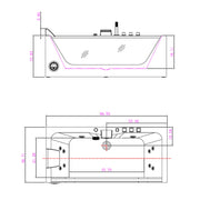 Empava - 67" Alcove LED Whirlpool Bathtub with Center Drain - EMPV-67JT408LED - IMG11