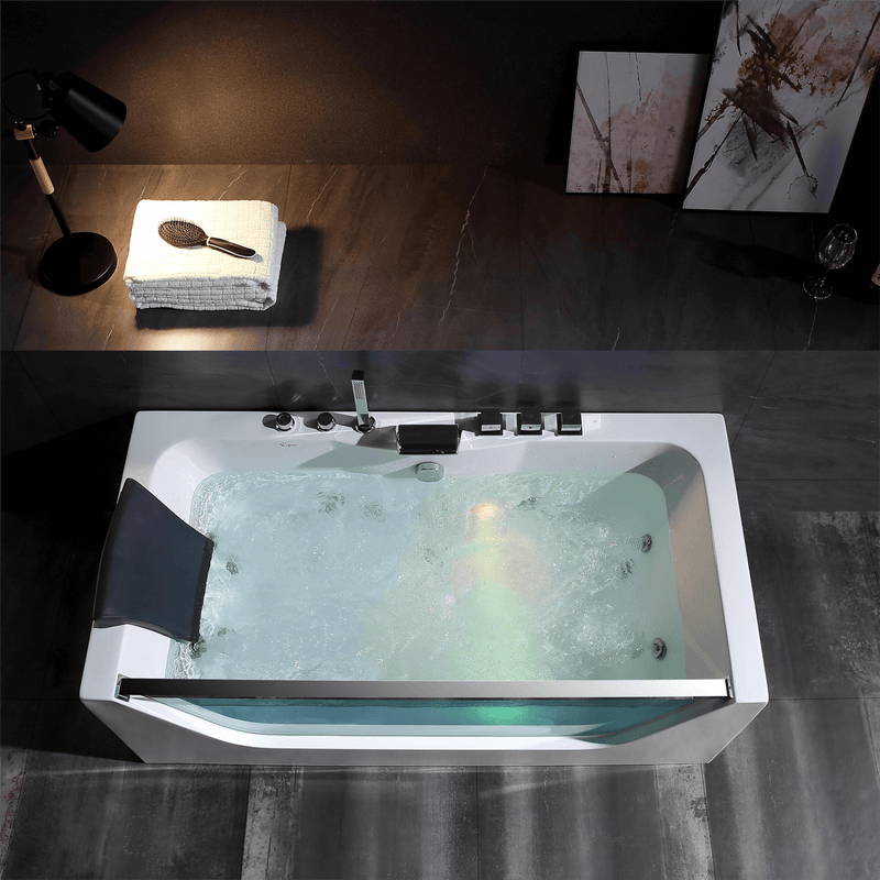Empava - 67" Alcove LED Whirlpool Bathtub with Center Drain - EMPV-67JT408LED - IMG3