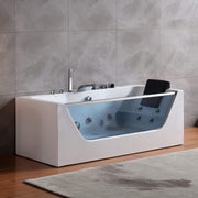 Empava - 67" Alcove LED Whirlpool Bathtub with Center Drain - EMPV-67JT408LED - IMG2