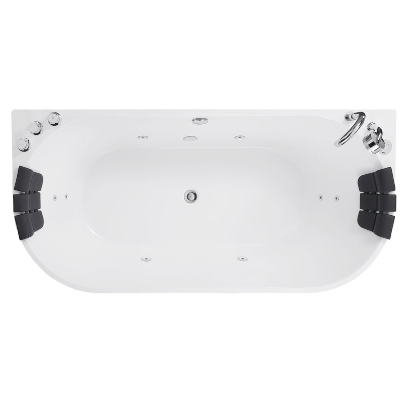 Empava - 71" Freestanding Hydro Massage Whirlpool Bathtub with Center Drain - EMPV-71AIS08 - IMG10