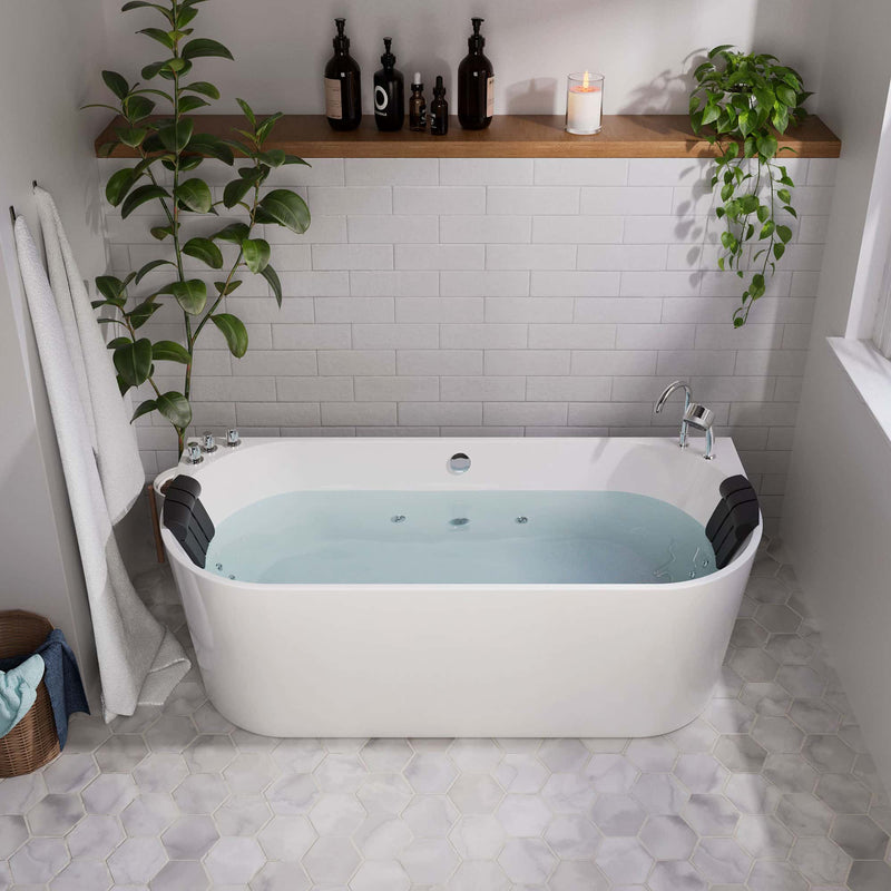 Empava - 71" Freestanding Hydro Massage Whirlpool Bathtub with Center Drain - EMPV-71AIS08 - IMG1