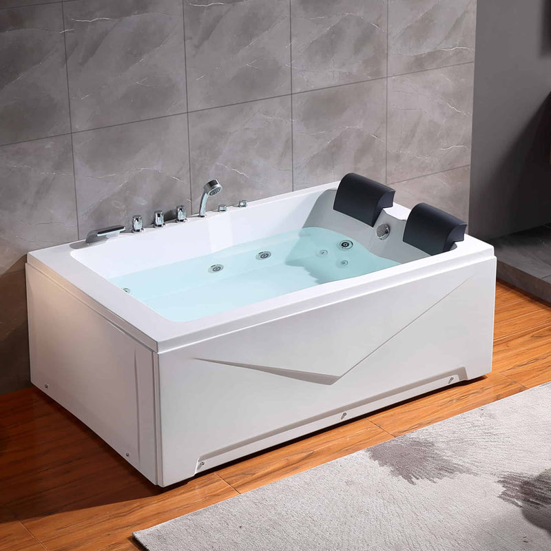 Empava - 71" Alcove Whirlpool 2-Person Bathtub with Right Drain - EMPV-71JT667B - IMG1