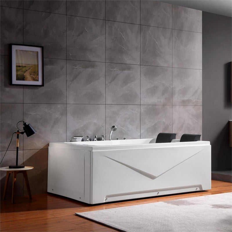 Empava - 71" Alcove Whirlpool 2-Person Bathtub with Right Drain - EMPV-71JT667B - IMG2