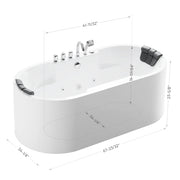 Empava - 67" Oval Freestanding Whirlpool Bathtub with Center Drain - EMPV-67AIS17 - IMG11