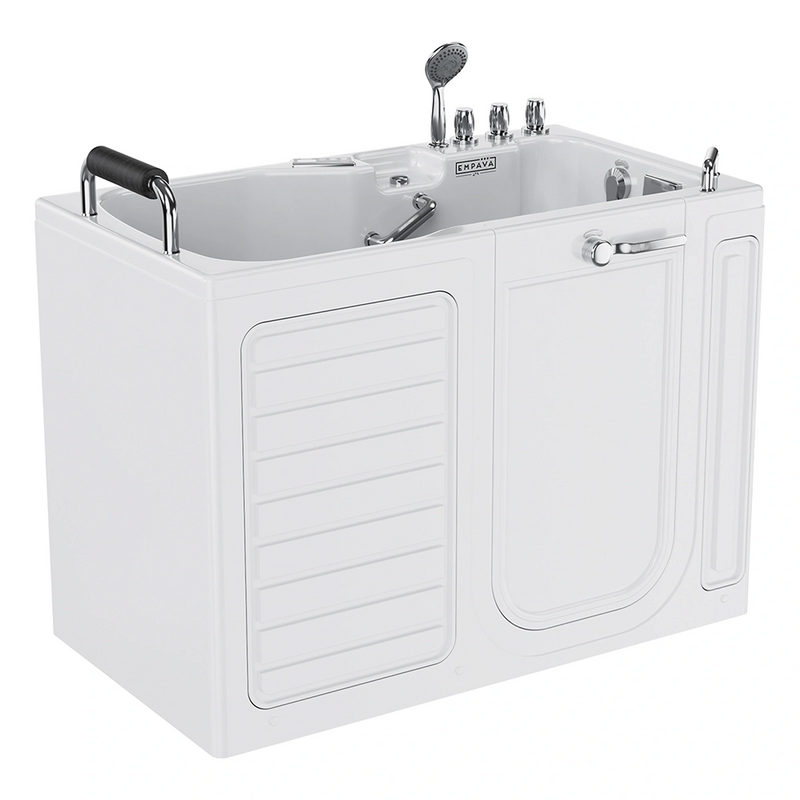 Empava - 54" Alcove Inline Heater Whirlpool Walk-in Tub 2.0 Upgraded with Right Drain - EMPV-54WIT08 - IMG4