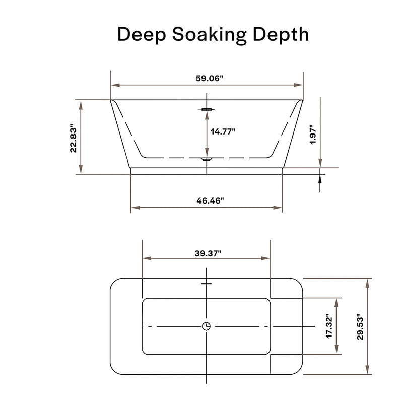 Empava - 59" Freestanding Soaking Tub with Center Drain - EMPV-59FT1511 - IMG10