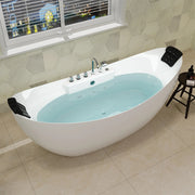 Empava - 67" Freestanding Boat-shaped Whirlpool Bathtub with Center Drain - EMPV-67AIS10 - IMG3