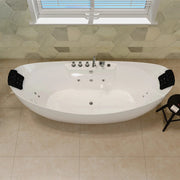 Empava - 67" Freestanding Boat-shaped Whirlpool Bathtub with Center Drain - EMPV-67AIS10 - IMG4