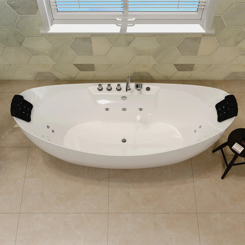 Empava - 67" Freestanding Boat-shaped Whirlpool Bathtub with Center Drain - EMPV-67AIS10 - IMG4