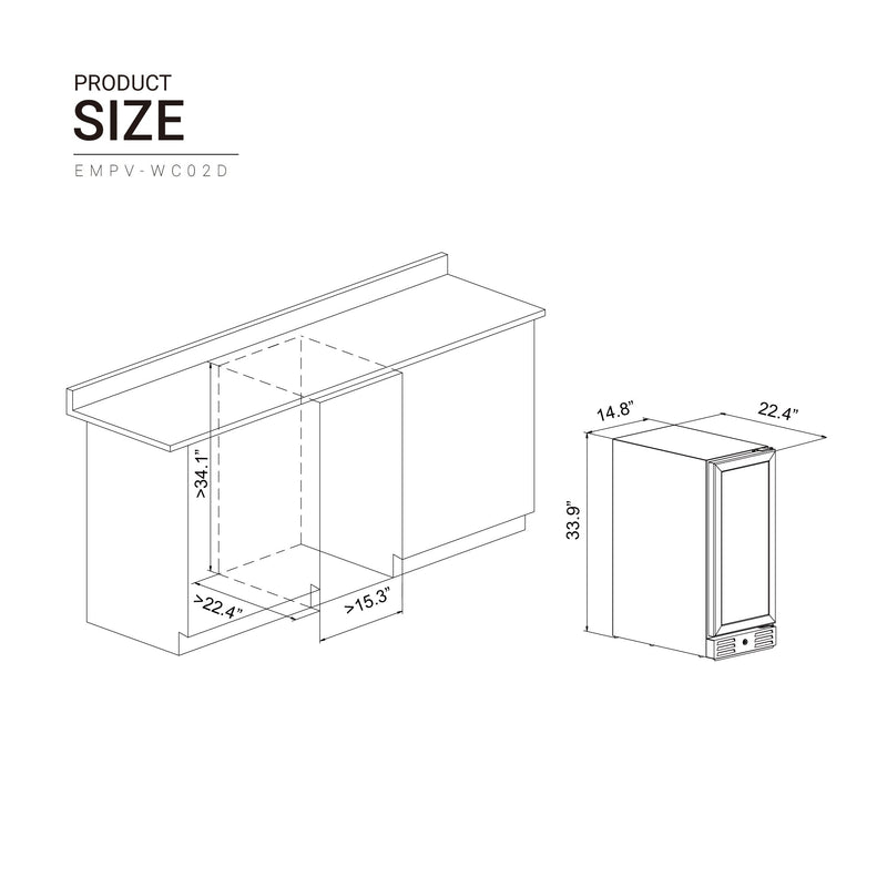 Empava - 15-inch Dual Zone Small Wine Fridge - EMPV-WC02D - IMG14