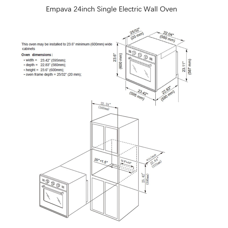 Empava - 24-inch Electric Single Wall Oven - EMPV-24WOB14 - IMG7