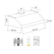 Empava - 30-inch 400 CFM Ducted Under Cabinet Range Hood - EMPV-30RH07 - IMG9