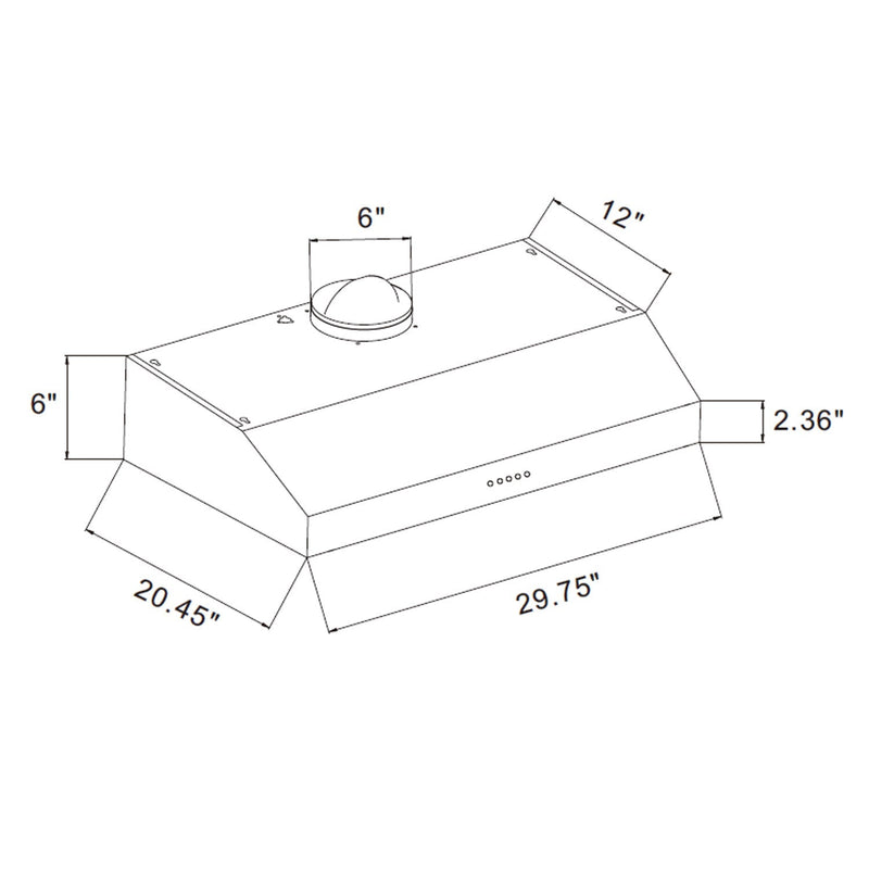 Empava - 30-inch Kitchen 400 CFM Ultra Slim Ducted Under Cabinet Range Hood - EMPV-30RH08 - IMG5