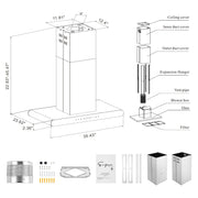 Empava - 36-inch 400 CFM Island Ducted Range Hood - EMPV-36RH10 - IMG9