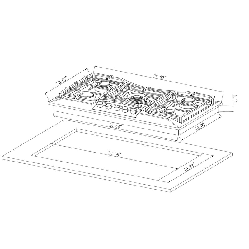 Empava - 36-inch Built-in Gas Cooktops - EMPV-36GC24 - IMG6