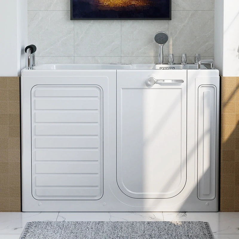 Empava - 54" Alcove Inline Heater Whirlpool Walk-in Tub 2.0 Upgraded with Right Drain - EMPV-54WIT08 - IMG1