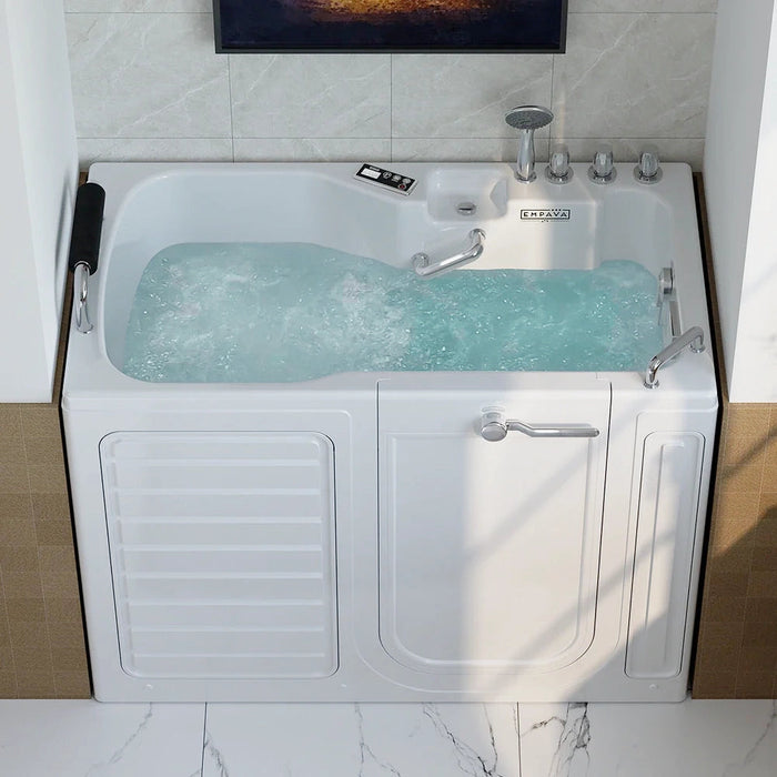 Empava 54" Freestanding Walk-in Whirlpool Bathtub with Right Drain EMPV-54WIT08