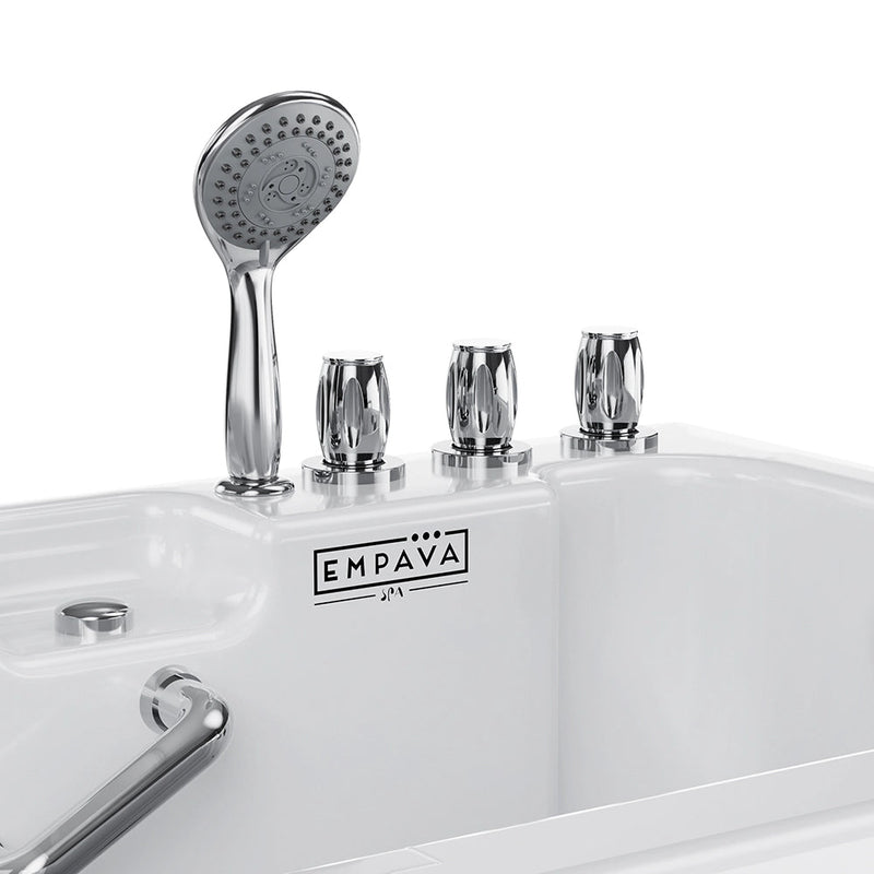 Empava - 54" Alcove Inline Heater Whirlpool Walk-in Tub 2.0 Upgraded with Right Drain - EMPV-54WIT08 - IMG5