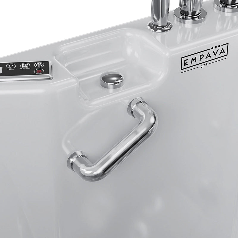 Empava - 54" Alcove Inline Heater Whirlpool Walk-in Tub 2.0 Upgraded with Right Drain - EMPV-54WIT08 - IMG6