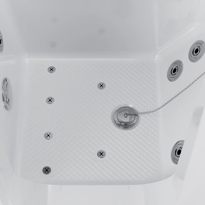 Empava 54" Freestanding Walk-in Whirlpool Bathtub with Right Drain EMPV-54WIT08