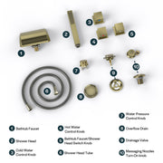 Empava - Bathtub Faucet Fixtures For EMPV-59JT408LED Whirlpool Tub (Bronze) - ACC-408ORB - IMG24