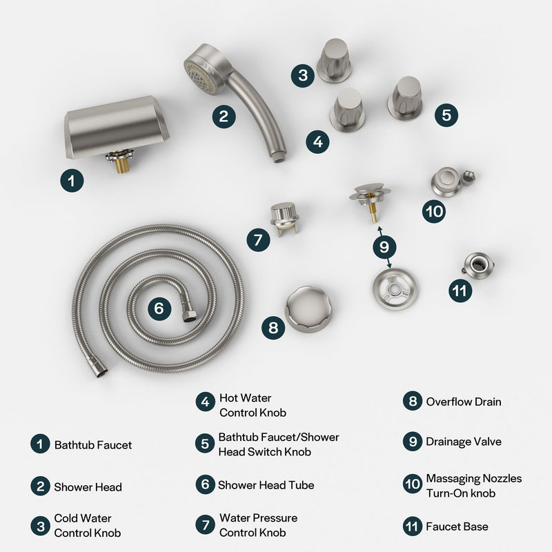 Empava - Bathtub Faucet Fixtures For EMPV-71JT667B 2-Person Whirlpool Tub (Bronze) - ACC-667ORB - IMG18