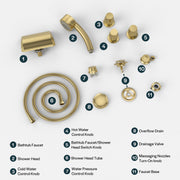 Empava - Bathtub Faucet Fixtures For EMPV-71JT667B 2-Person Whirlpool Tub (Bronze) - ACC-667ORB - IMG12