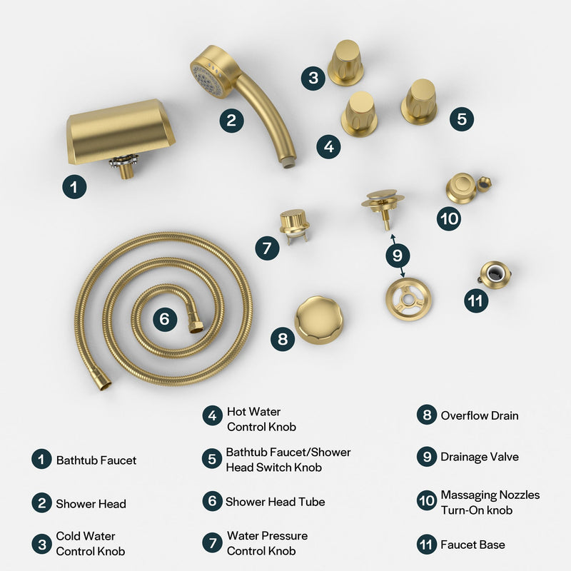 Empava - Bathtub Faucet Fixtures For EMPV-71JT667B 2-Person Whirlpool Tub (Bronze) - ACC-667ORB - IMG12