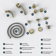 Empava - Bathtub Faucet Fixtures For EMPV-72JT367LED 2-Person Whirlpool Tub (Bronze) - ACC-367ORB - IMG24