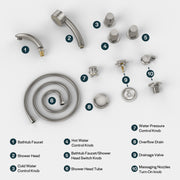 Empava - Bathtub Faucet Fixtures For EMPV-72JT367LED 2-Person Whirlpool Tub (Bronze) - ACC-367ORB - IMG18