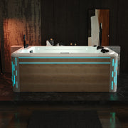 Empava - 75 in. Freestanding Luxury Thermostatic 2-Person Rectangle LED Tub With Right Drain - EMPV-75JT901 - IMG10