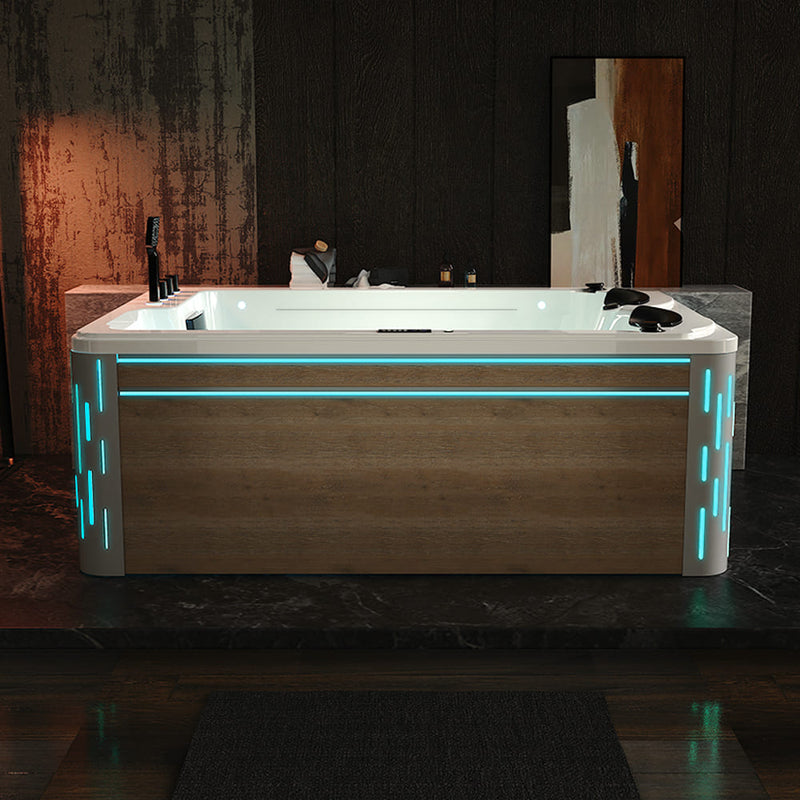 Empava - 75 in. Freestanding Luxury Thermostatic 2-Person Rectangle LED Tub With Right Drain - EMPV-75JT901 - IMG10