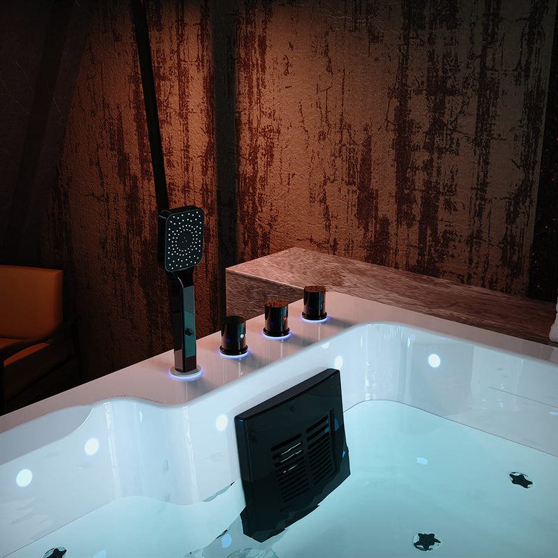 Empava - 75 in. Freestanding Luxury Thermostatic 2-Person Rectangle LED Tub With Right Drain - EMPV-75JT901 - IMG5